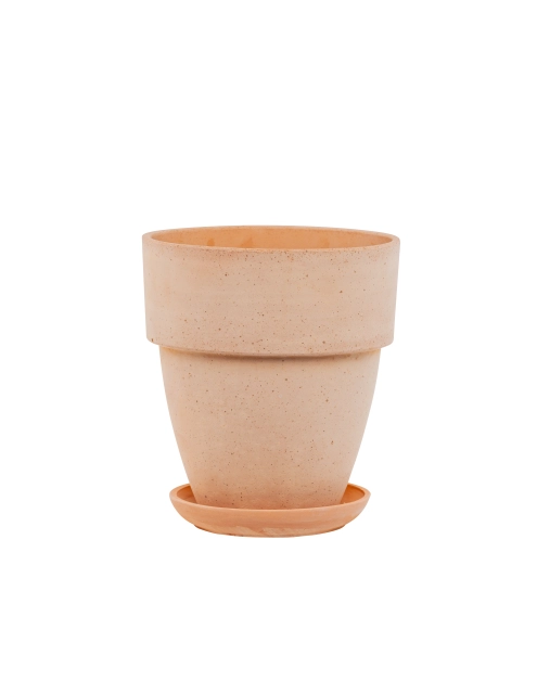 Zdjęcie: Doniczka ceramiczna Tina 17x16 cm terakota z bielą WOKAS
