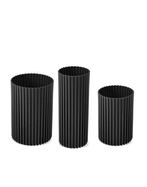 Zdjęcie: Zestaw wazonów Nemo, 3 sztuki recycled, czarny LAMELA