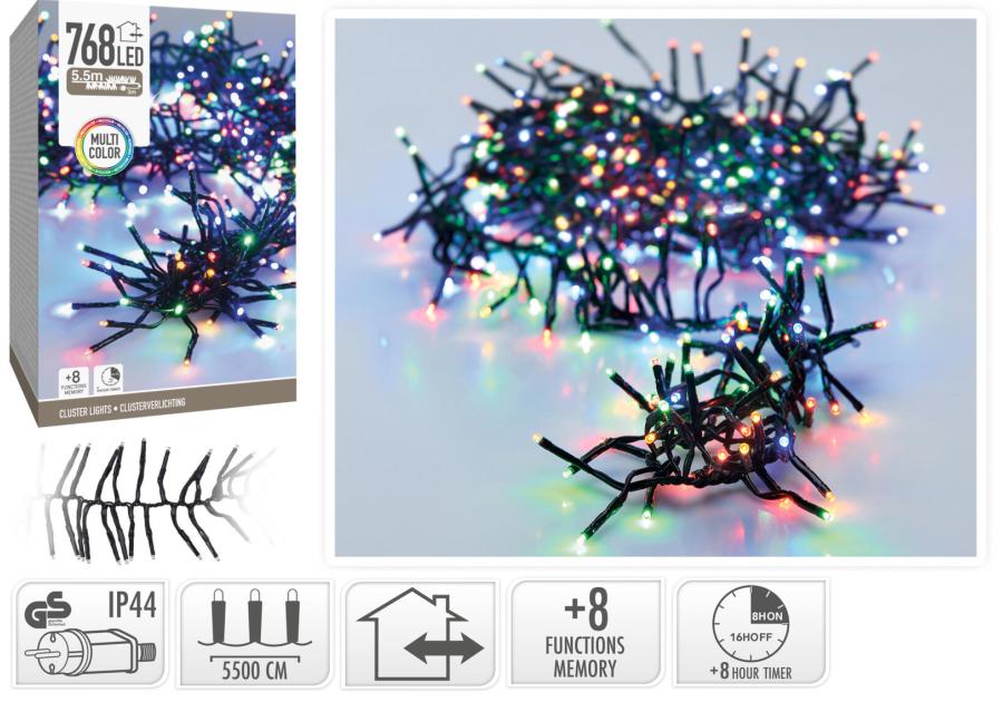 Zdjęcie: Łańcuch świetlny 5,5 m 768 led wielokolorowy KOOPMAN