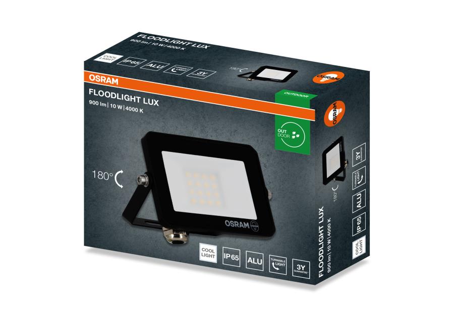 Zdjęcie: Oprawa oświetleniowa LED FL Lux 10 W 840 IP65 BK OSRAM