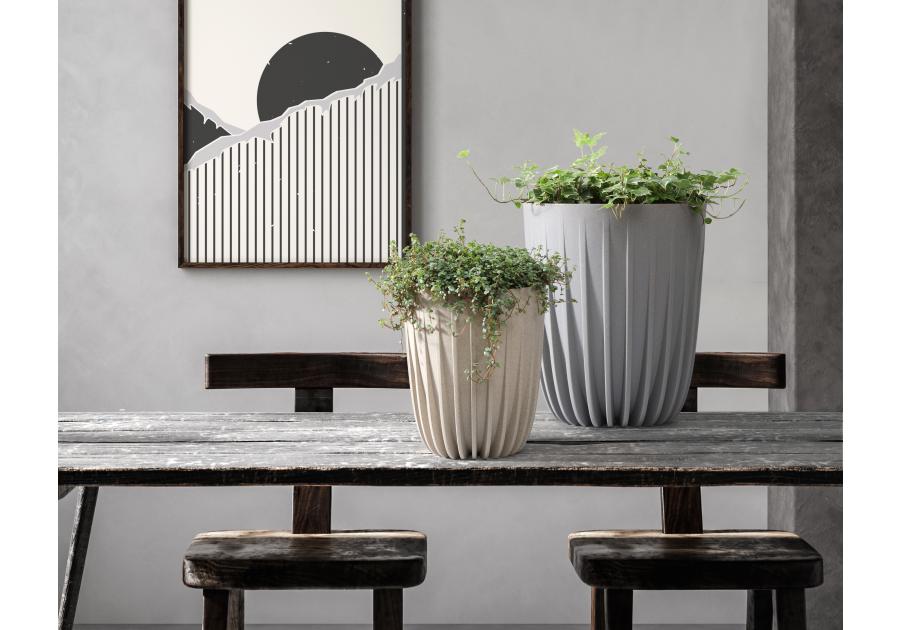 Zdjęcie: Doniczka Mira Eco wood 300 mm biały LAMELA