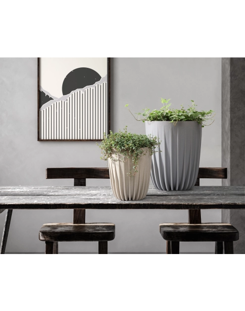 Zdjęcie: Doniczka Mira Eco wood 300 mm biały LAMELA