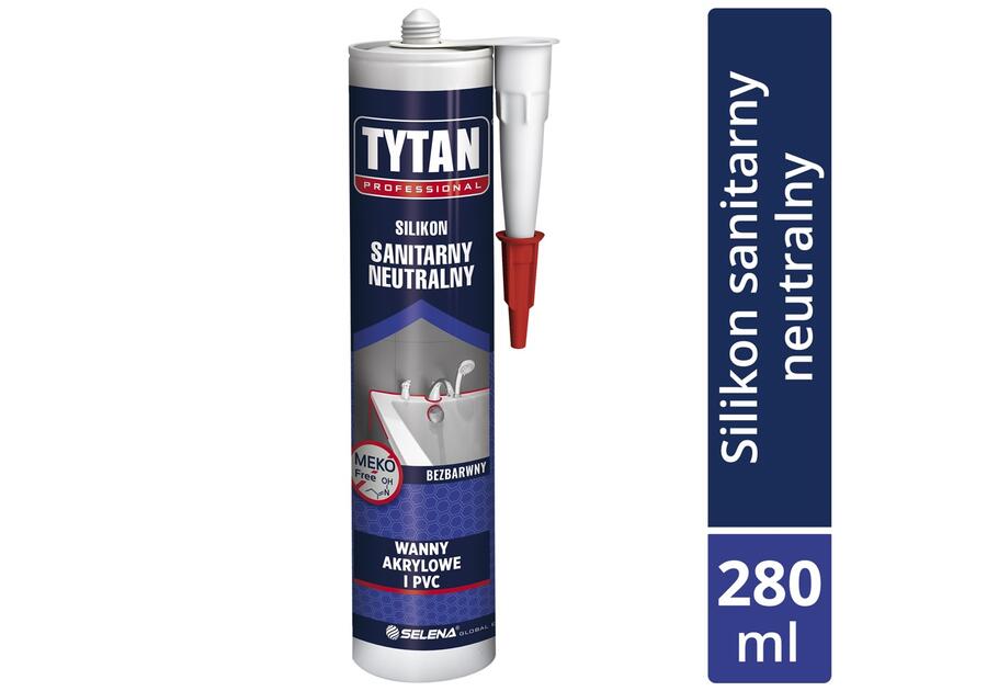 Zdjęcie: Silikon neutralny sanitarny do wanien bezbarwny 280 ml TYTAN PROFESSIONAL