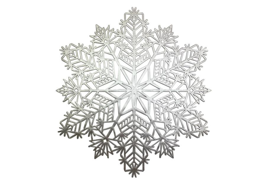 Zdjęcie: Mata stołowa PVC średnica 38 cm dekorowana śnieżynka srebrna ALTOMDESIGN