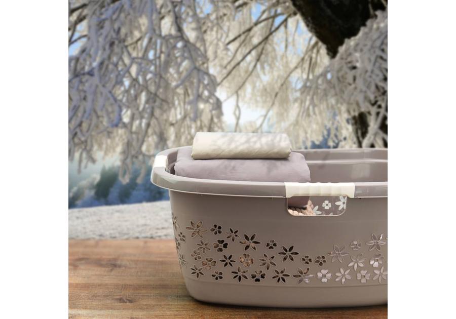 Zdjęcie: Kosz na pranie ergonomiczny z miękkimi uchwytami lasse 50 L nordic grey KEEEPER