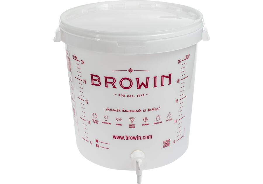 Zdjęcie: Pojemnik fermentacyjny 30 L z pokrywką i kranem GB BROWIN