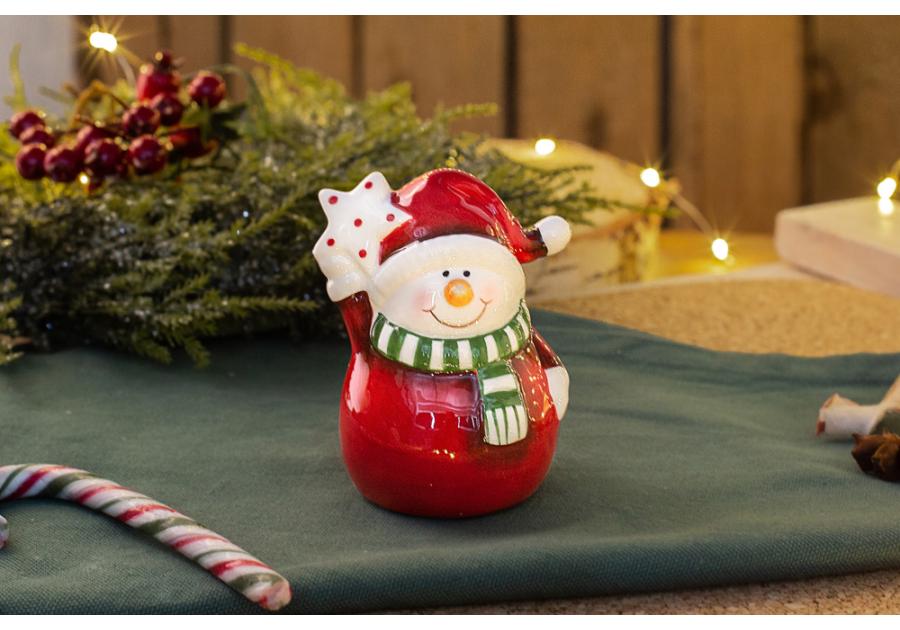 Zdjęcie: Figurka bałwanek czerwony 6x5,5x8,5 cm ALTOMDESIGN