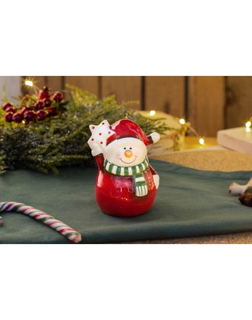 Zdjęcie: Figurka bałwanek czerwony 6x5,5x8,5 cm ALTOMDESIGN