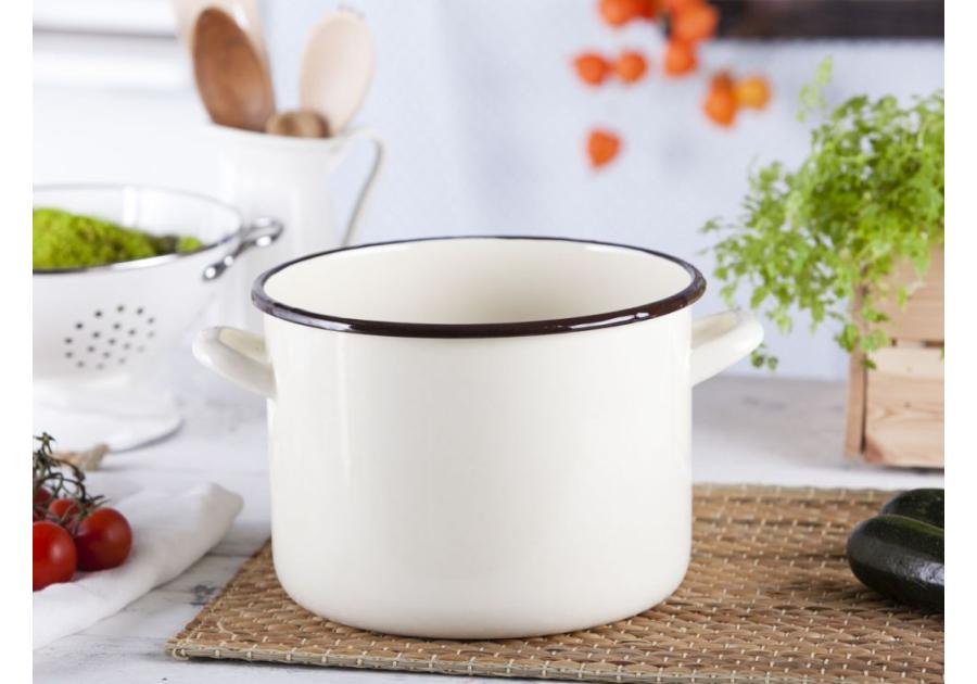 Zdjęcie: Garnek prosty 6,3 L - 22 cm kremowy SILESIA