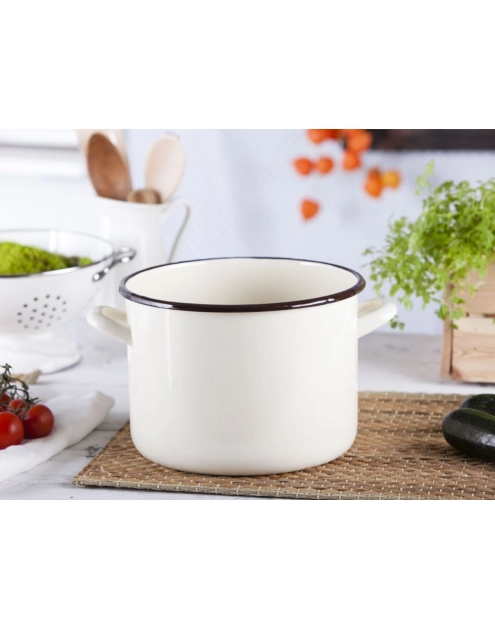 Zdjęcie: Garnek prosty 6,3 L - 22 cm kremowy SILESIA