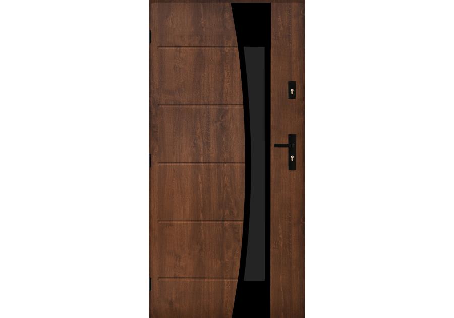 Zdjęcie: Drzwi zewnętrzne diuna orzech 100l komplet PANTOR