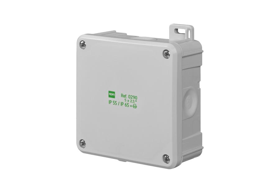 Zdjęcie: Puszka 2K 98x98x46 IP55/65 szara ELEKTRO-PLAST