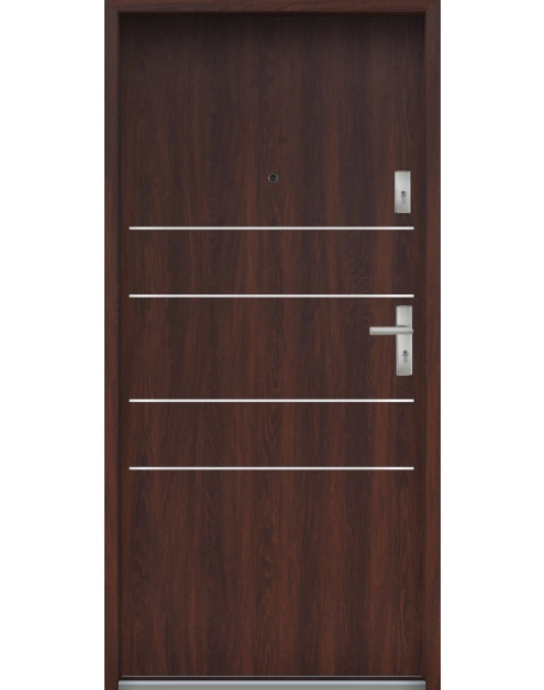 Zdjęcie: Drzwi wejściowe do mieszkań Bastion A-30 Orzech japoński 80 cm lewe ODR KR CENTER