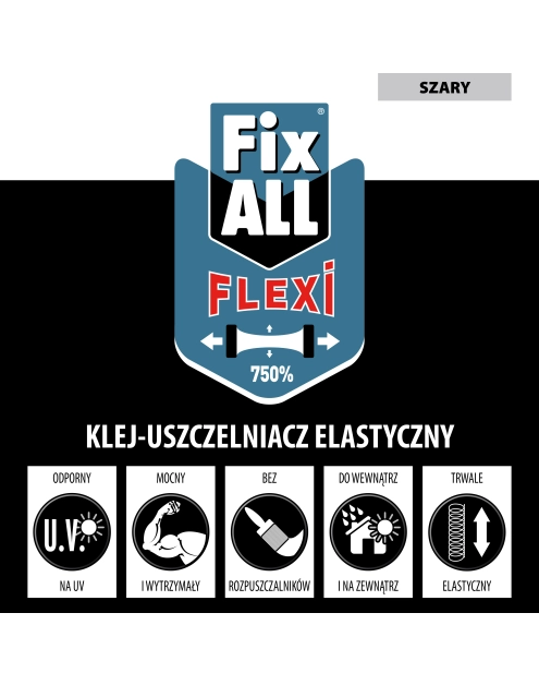 Zdjęcie: Klej uszczelniacz hybrydowy Fix All Flexi 290 ml szary SOUDAL