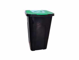 Pojemnik na śmieci 50 L czarny z zieloną pokrywą KEEEPER