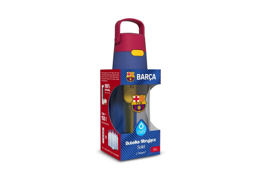 Zdjęcie: Butelka Solid 0,5 L FC Barcelona z wkładem filtrującym i naklejkami DAFI