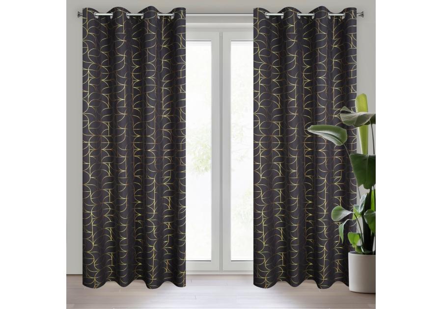 Zdjęcie: Zasłona gotowa Evi 140 x 250 cm czarny EUROFIRANY