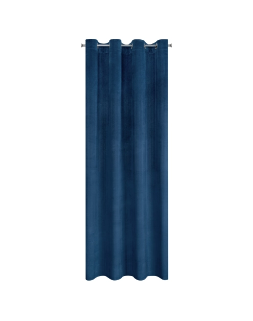 Zdjęcie: Zasłona Victoria 140x250 cm granatowa na przelotkach EUROFIRANY