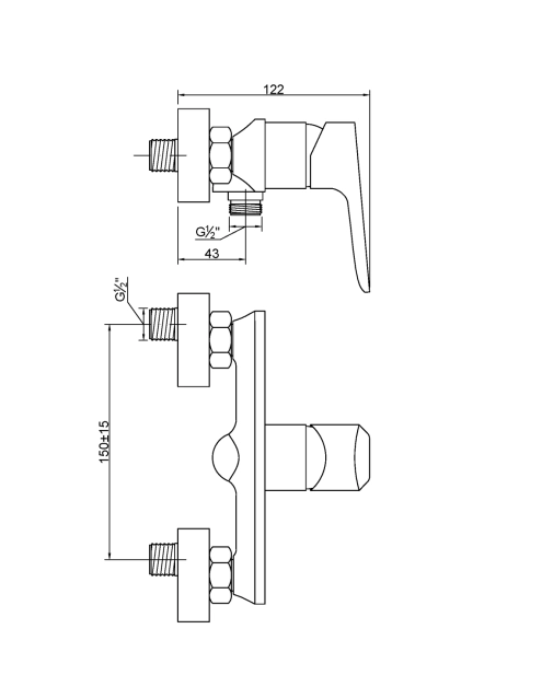 Zdjęcie: Bateria natryskowa Dokos biały/chrom INVENA