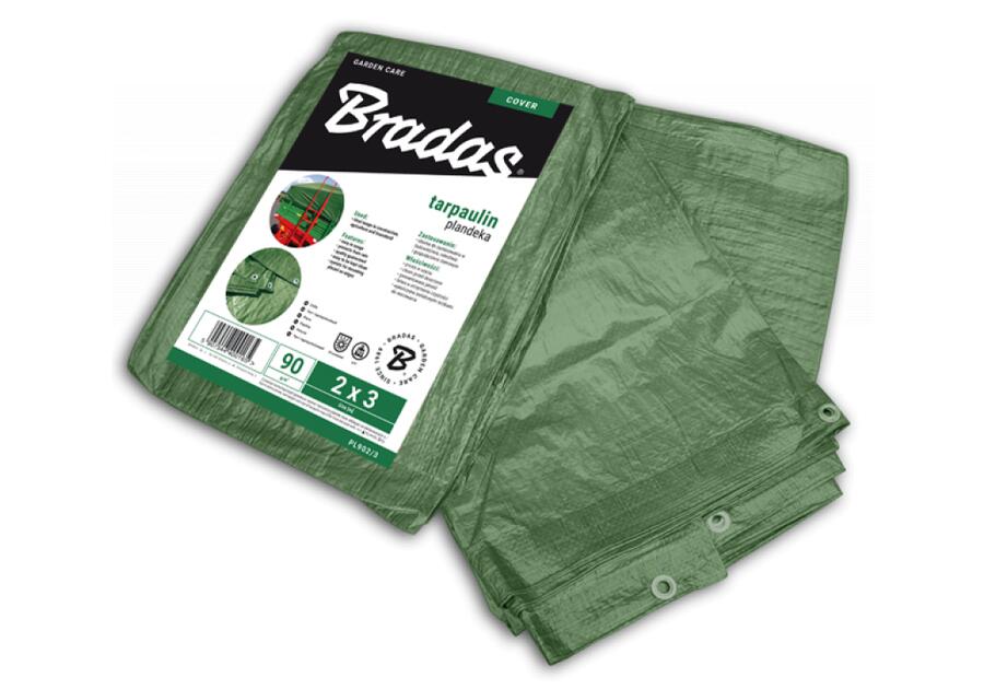 Zdjęcie: Plandeka wzmacniana Green 3 x 4m, 90 g BRADAS