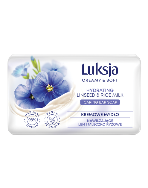 Zdjęcie: Mydło w kostce Creamy & Soft len i mleczko ryżowe 0,09 kg LUKSJA