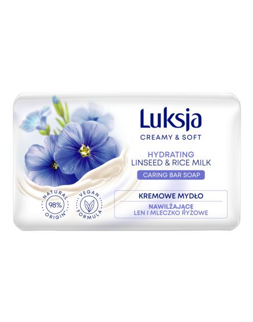 Zdjęcie: Mydło w kostce Creamy & Soft len i mleczko ryżowe 0,09 kg LUKSJA