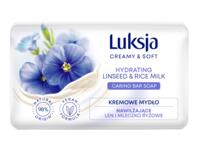 Zdjęcie: Mydło w kostce Creamy & Soft len i mleczko ryżowe 0,09 kg LUKSJA