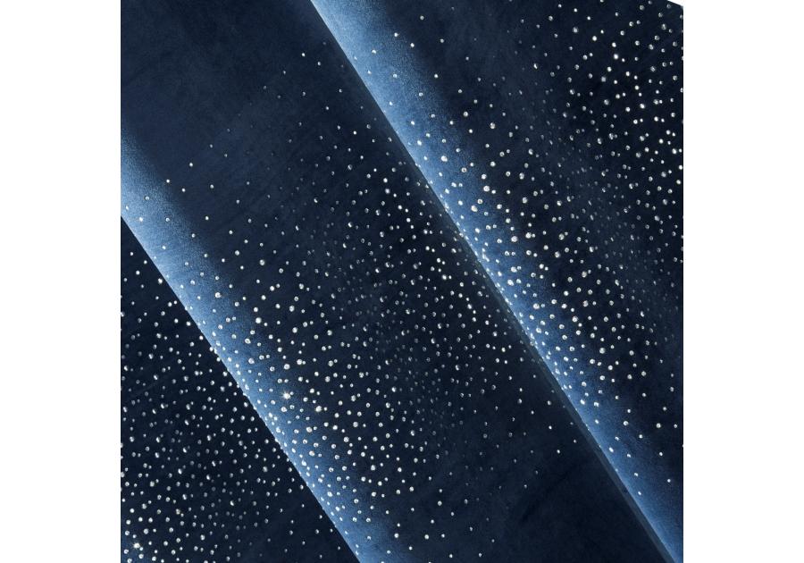 Zdjęcie: Zasłona welwetowa Sena 140x250 cm granatowa na przelotkach EUROFIRANY