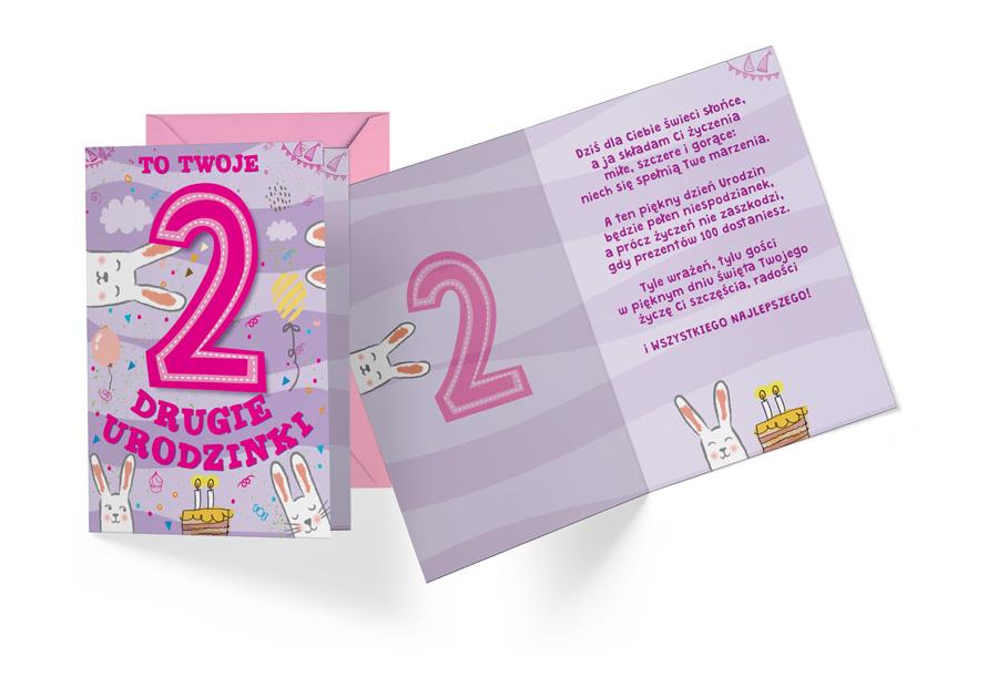 Zdjęcie: Karnet PR-281 Urodziny 2 - cyferki KUKARTKA
