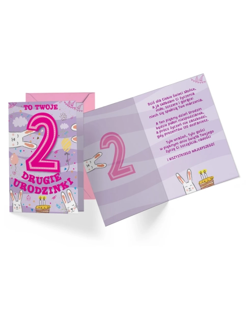 Zdjęcie: Karnet PR-281 Urodziny 2 - cyferki KUKARTKA