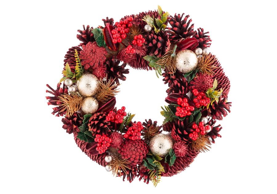 Zdjęcie: Wianek zimowy w czerwonych odcieniach 30x30x8 cm ALTOMDESIGN