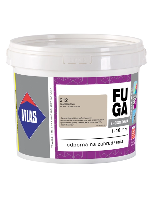 Zdjęcie: Fuga epoksydowa 1-10 mm szarobrązowy 5 kg ATLAS