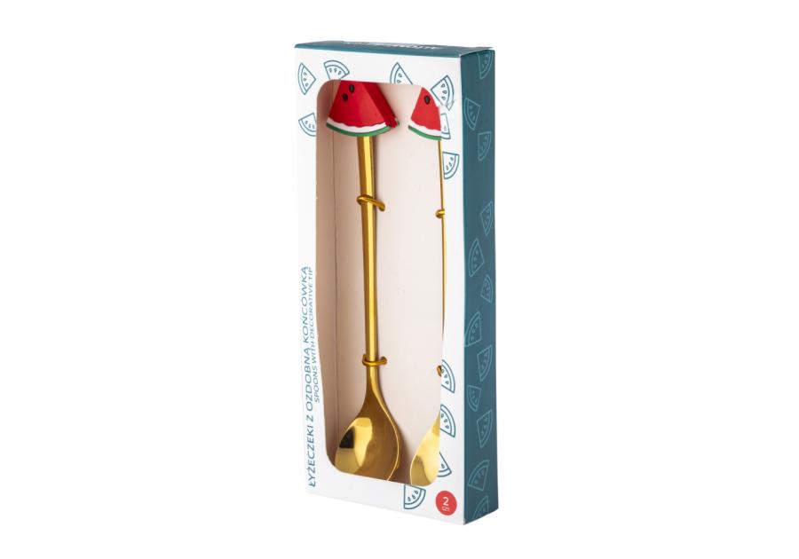 Zdjęcie: Komplet 2 łyżeczek w odcieniu złota z ozdobną końcówką arbuz ALTOM DESIGN