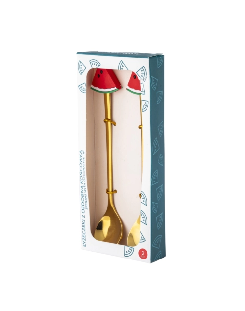 Zdjęcie: Komplet 2 łyżeczek w odcieniu złota z ozdobną końcówką arbuz ALTOM DESIGN