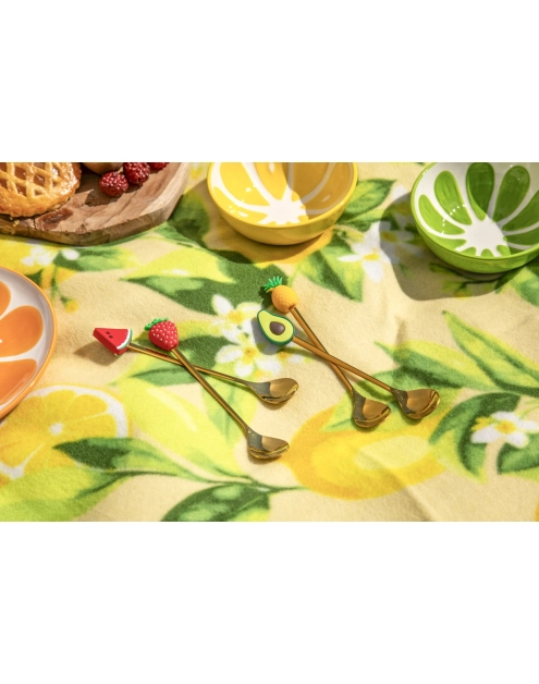 Zdjęcie: Komplet 2 łyżeczek w odcieniu złota z ozdobną końcówką arbuz ALTOM DESIGN