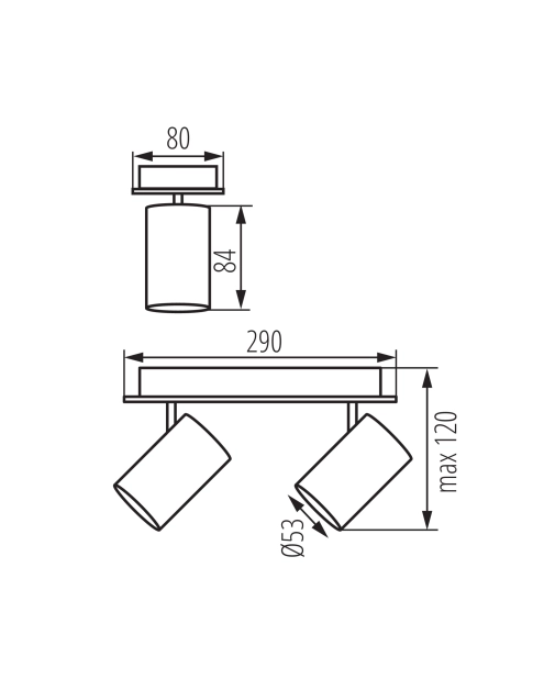 Zdjęcie: Oprawa oświetleniowa 2x max 10 W Evalo EL-2I B-SR KANLUX