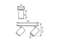 Zdjęcie: Oprawa oświetleniowa 2x max 10 W Evalo EL-2I B-SR KANLUX