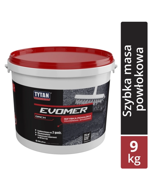 Zdjęcie: Masa powłokowa czarny Evomer szybka 9 kg TYTAN PROFESSIONAL