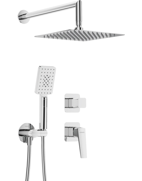 Zdjęcie: Komplet podtynkowy Blur Chrom z głowicą natryskową DEANTE