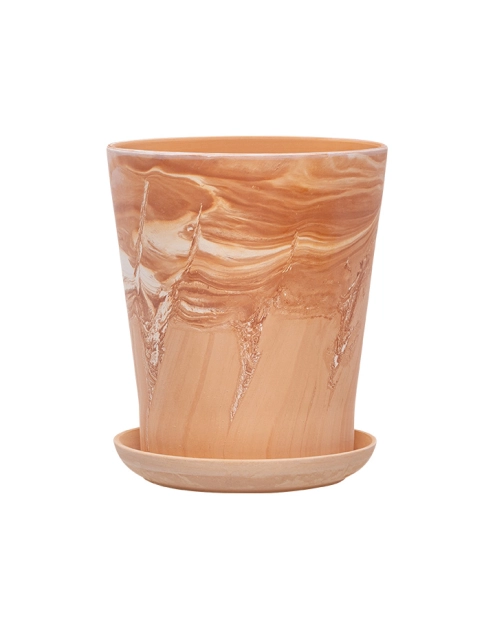 Zdjęcie: Doniczka ceramiczna Irma 22x19 cm terakota z bielą WOKAS