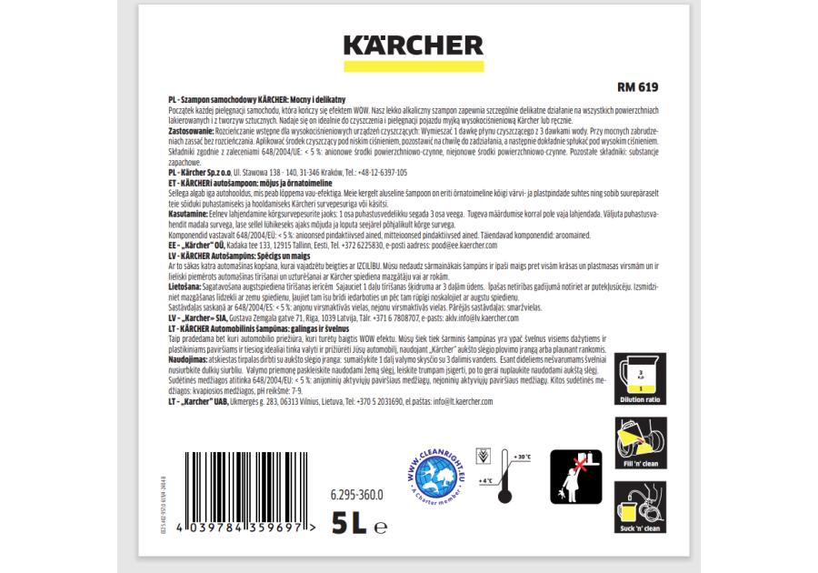 Zdjęcie: Szampon samochodowy RM 619, 5 L 6.295-360.0 KARCHER