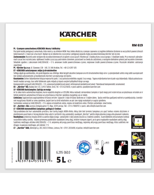 Zdjęcie: Szampon samochodowy RM 619, 5 L 6.295-360.0 KARCHER