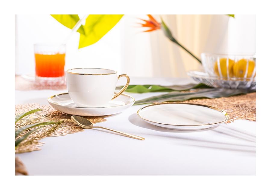 Zdjęcie: Zestaw filiżanka 200 ml ze spodkiem 15,5 cm i talerzem deserowym 15 cm Paradise ALTOMDESIGN