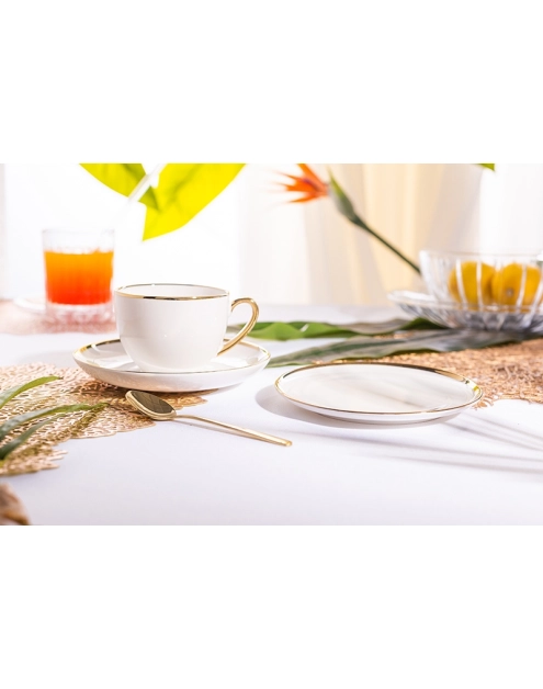 Zdjęcie: Zestaw filiżanka 200 ml ze spodkiem 15,5 cm i talerzem deserowym 15 cm Paradise ALTOMDESIGN