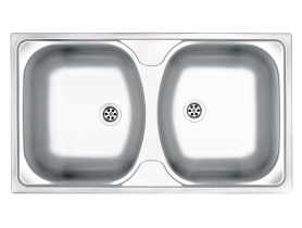 Zlewozmywak Techno satyna 2K B/O 790x440x130, 2" + osprzęt DEANTE