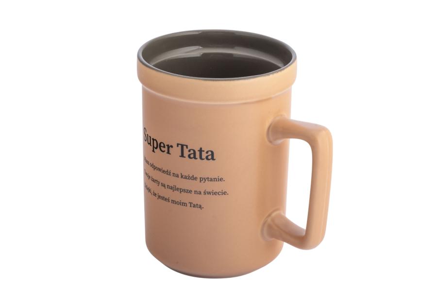 Zdjęcie: Kubek prosty 440 ml z kwadratowym uchem dekoracja super tata ALTOM DESIGN