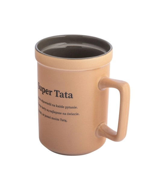 Zdjęcie: Kubek prosty 440 ml z kwadratowym uchem dekoracja super tata ALTOM DESIGN