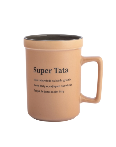 Zdjęcie: Kubek prosty 440 ml z kwadratowym uchem dekoracja super tata ALTOM DESIGN