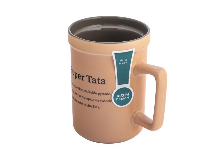 Zdjęcie: Kubek prosty 440 ml z kwadratowym uchem dekoracja super tata ALTOM DESIGN