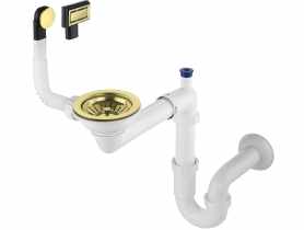 Syfon do zlewozmywaka granitowego 1-komorowego Space-Saver Syfon złoto szczotkowane DEANTE